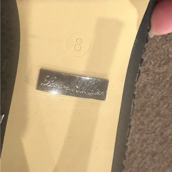 Lauren Lorraine Emma Black Sequin Rhinestone Peep-Toe Stiletto Heel Bootie 8M - Picture 7 of 7